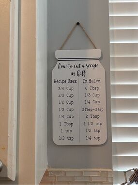 Hobby Lobby White Recipe Conversion Mason Jar Wall Sign